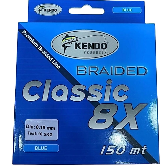 Kendo Classic 8X Örgü Misina 0.18mm 150m Mavi | LRF Spin İpi