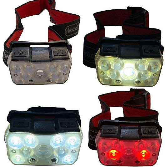 Sensörlü Şarjlı Kafa Lambası Beyaz ve Kırmızı Işık LED Kafa Feneri