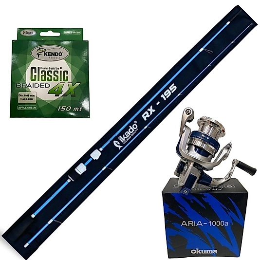 LRF Seti — Ikado Kamış + Okuma Makine + Kendo İp Misina Hazır Olta Seti