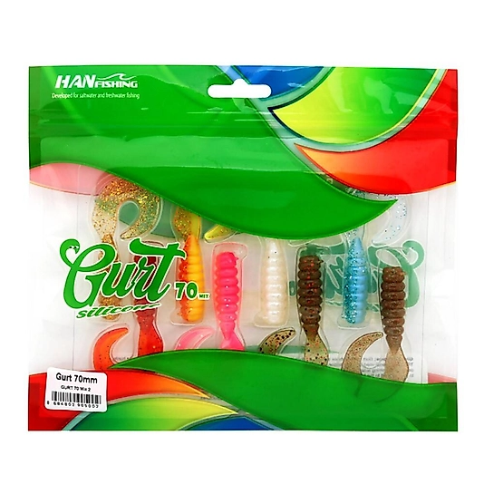 Hanfish Gurt 7cm LRF Silikon Yem Mix-2 Paket 8 Adet