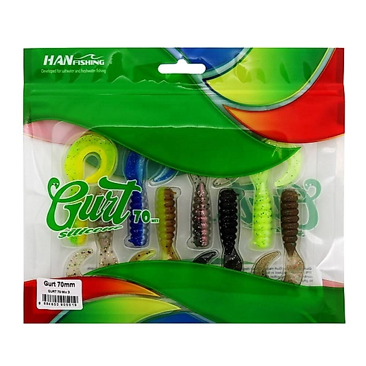 Hanfish Gurt 7cm LRF Silikon Yem Mix-3 Paket 8 Adet