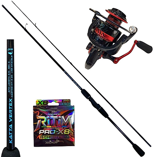 Katta Fishing Süper Fırsat Spin Seti Kamış+Makine+8 Kat İp