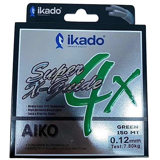 Ikado Alko Super X-Guide 4X Örgü İp Misina 0.12mm 150m 7.8kg Yeşil
