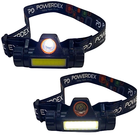 Powerdex Şarjlı LED Kafa Feneri Çift Işık Güçlü Aydınlatma