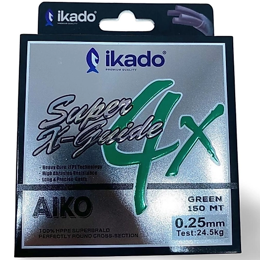Ikado Alko Super X-Guide 4X Örgü İp Misina 0.25mm 150m 24.5 kg Yeşil